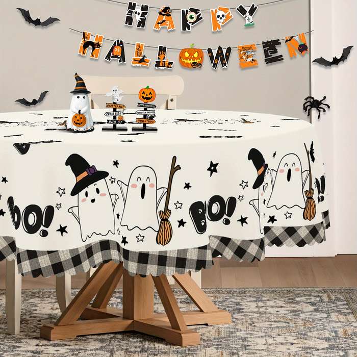 Halloween tablecloth decoration size Round 60x60in or 150x150cm