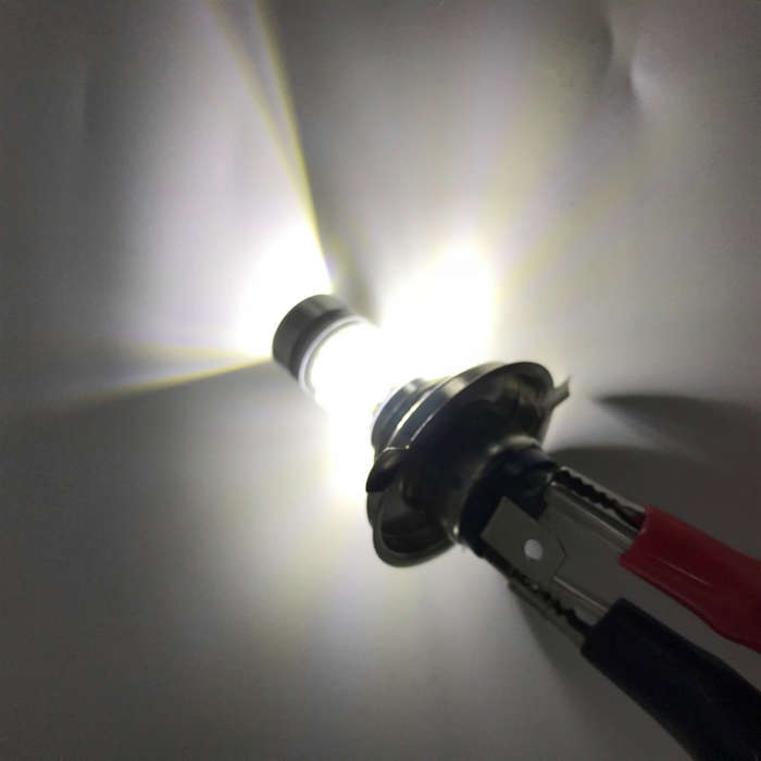 2pcs H4 9003 LED Car Fog Light Bulbs 12V 100W Low Beam 6500K White Light with Lens