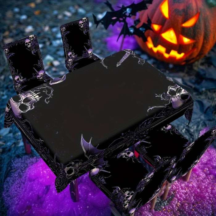 Halloween tablecloth decoration size 5pcs 1 tablecloth add 4 chair covers