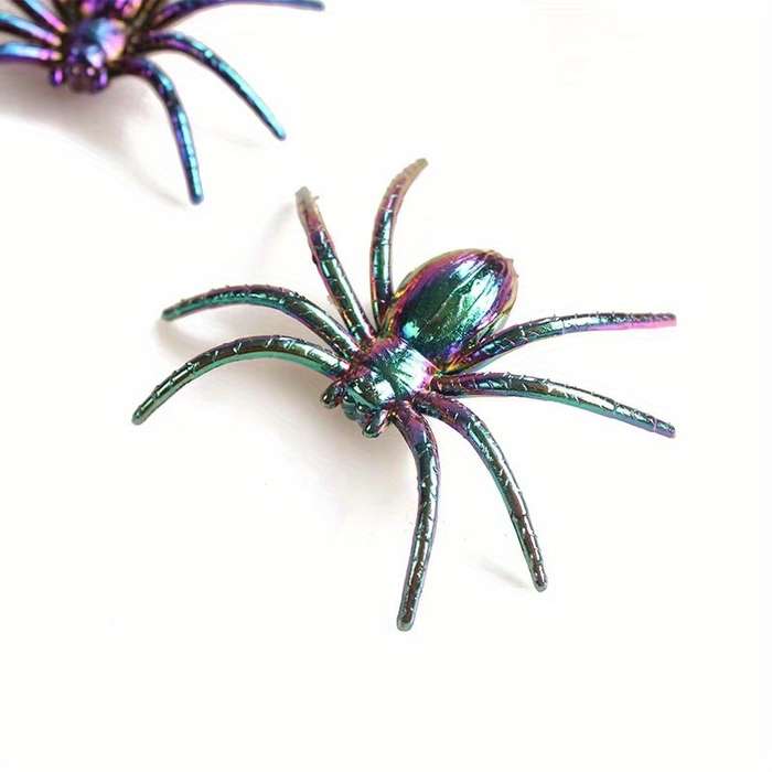 Halloween Decorations Size Electroplating Spider  8Pcs