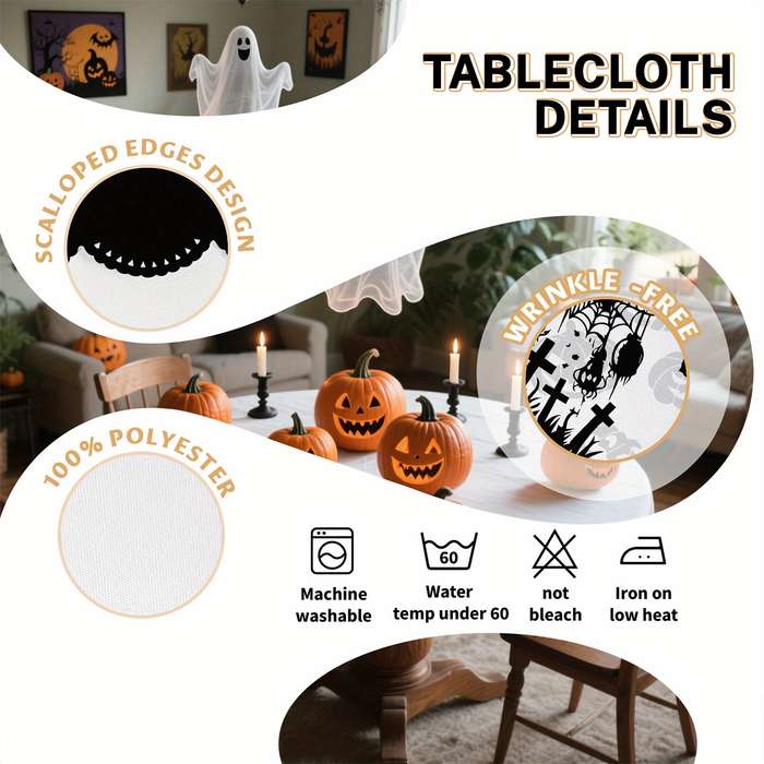 Halloween tablecloth decoration size Rectangle 60x120inch or 152x305cm