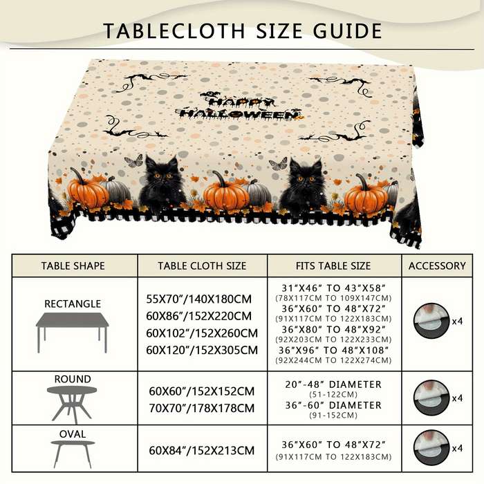Halloween tablecloth decoration size Round 177.8177.8cm