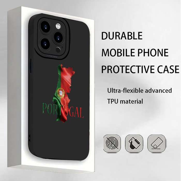 1Pc Black For iPhone 7 Plus 8 Plus Portuguese Flag Design Phone Case