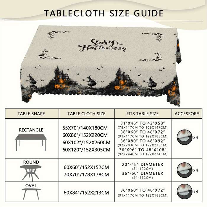 Halloween tablecloth decoration size Round 152.4152.4cm