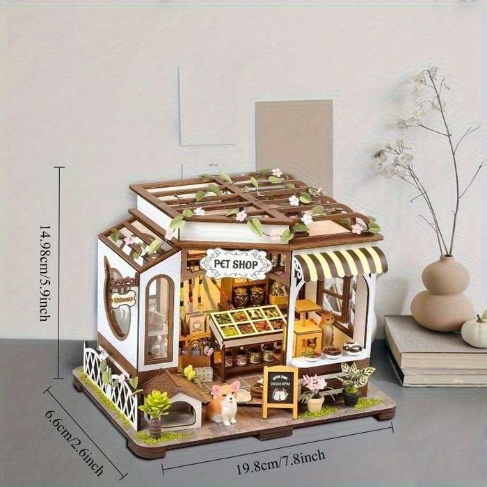 Building Toy Architectural Model Toy Set Color 3D Puzzle Kelly Pet Shop