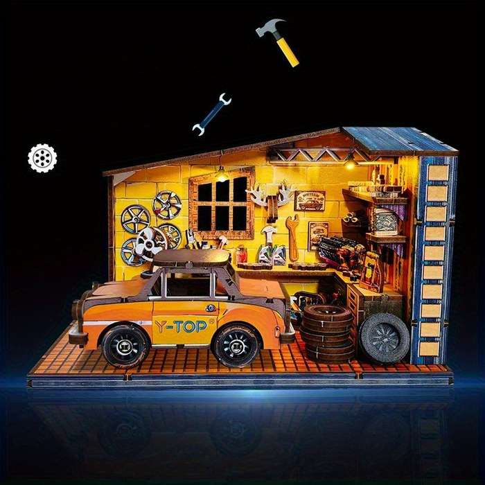 Building Toy Architectural Model Toy Set Style Yu Meng Auto Repair Shop