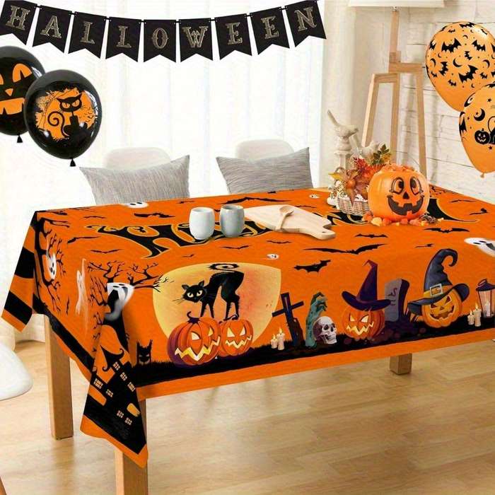 Halloween tablecloth decoration size 150x300 cm or 60x119 in