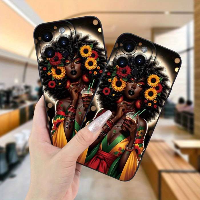 1Pc Black For iPhone 7 8 SE2 SE3 African Girl Phone Case