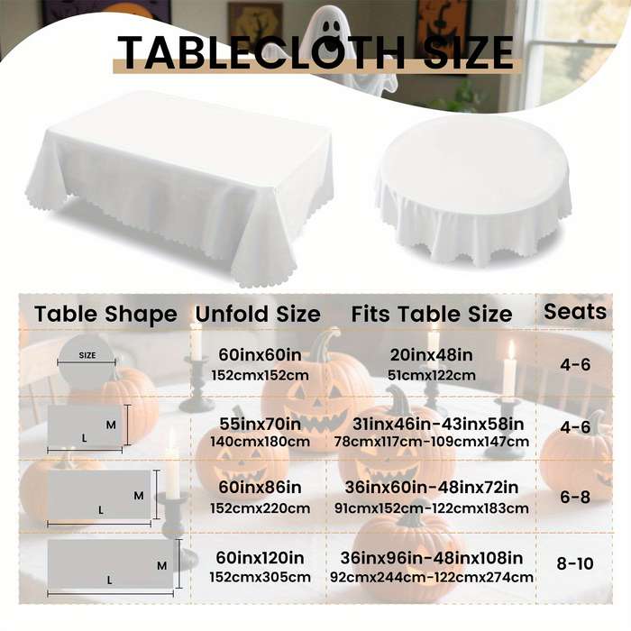 Halloween tablecloth decoration size Rectangle 60x86inch or 152x220cm