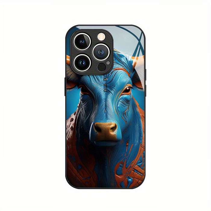 1Pc Mixed Color For iPhone 12 African Tribe Cattle Stoneware Phone Case