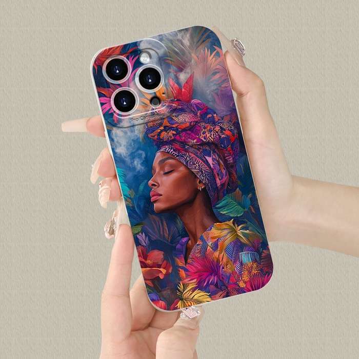 1Pc Black For iPhone 15 Pro Max African Reverie Various Phone Case