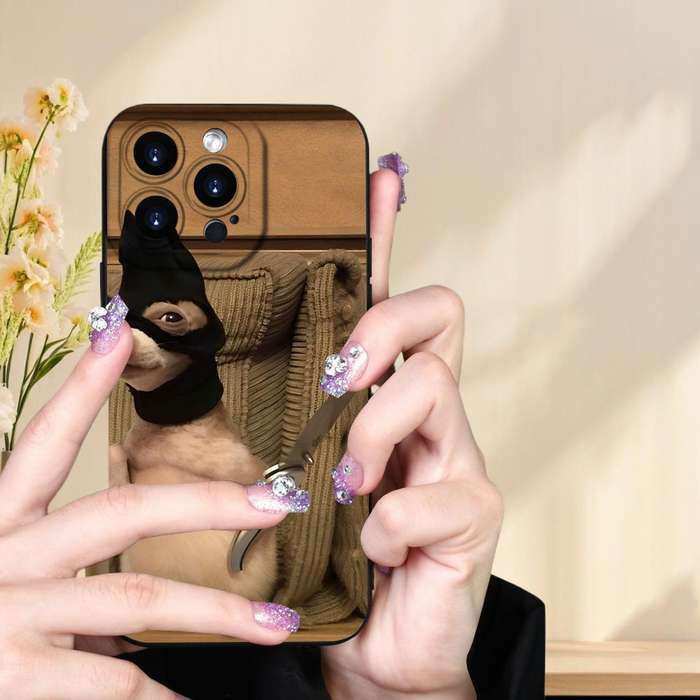 1Pc Mixed Color  For iPhone 16 Plus Pet Puppy Head Cover Phone Case