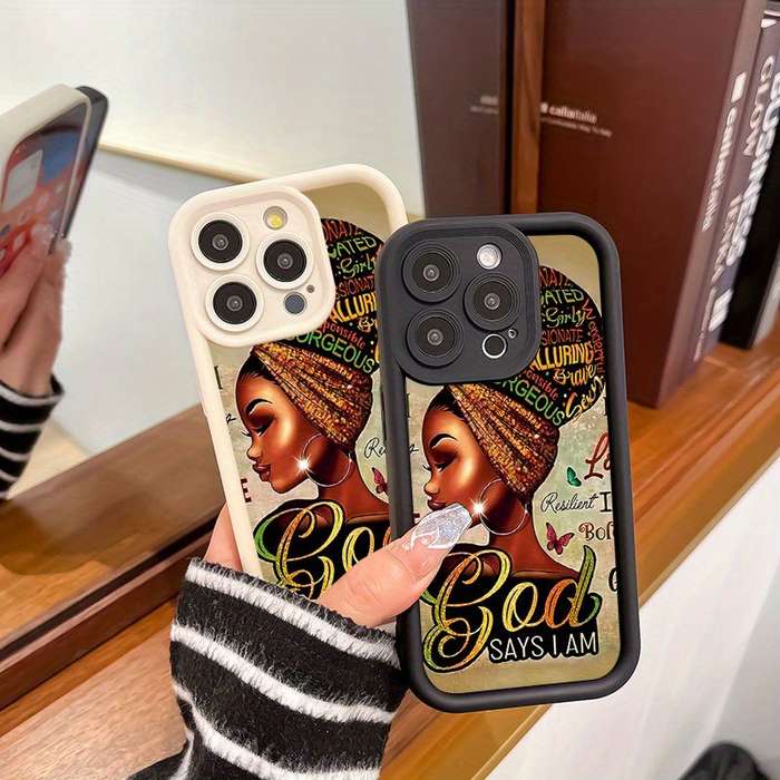 1Pc Mixed Color For iPhone 16 Pro Max African Girl Phone Case