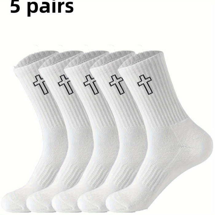 5 Pairs Of Mixed One Size High Elastic Socks