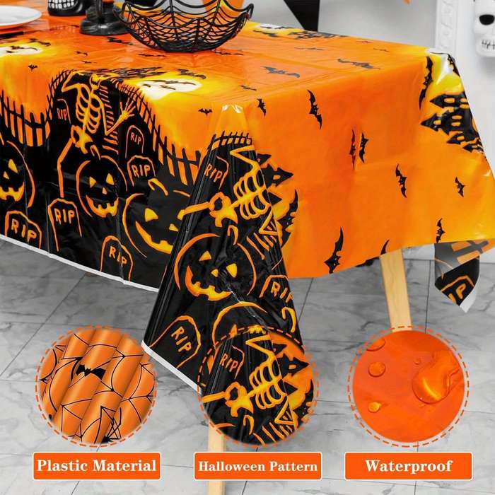 Halloween tablecloth decoration color Orange Black