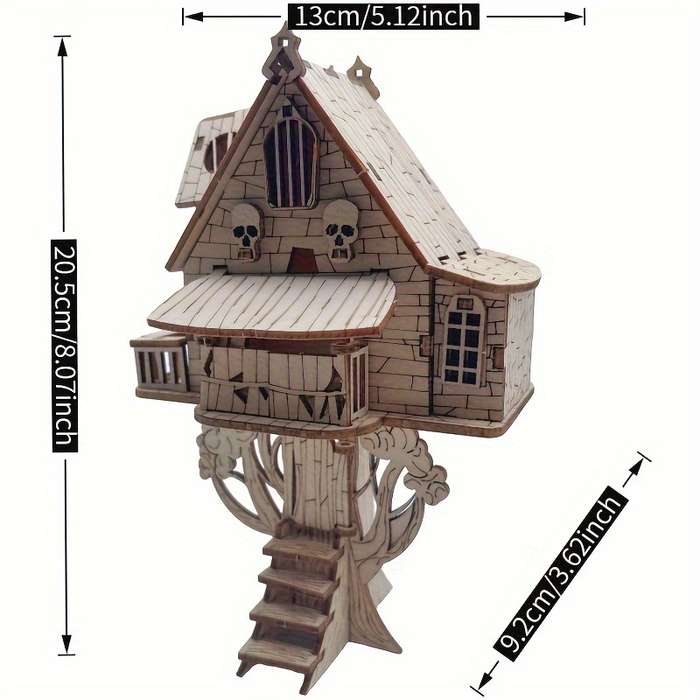 Building Toy Architectural Model Toy Set Color Jianmu  Horror Tree House
