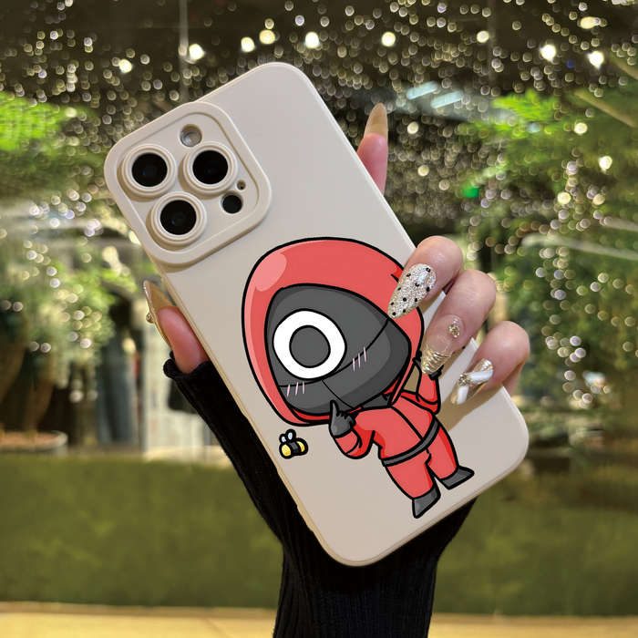 1Pc White For iPhone 12 Pro Max Angel Eye Game Red Phone Case
