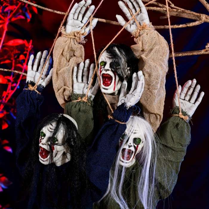 Halloween Decorations Color Black Hair Yellow Blood Clothes Hanging Ghost