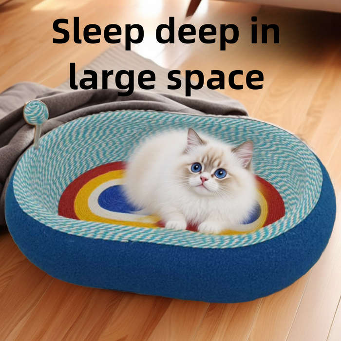 Pet Supplies Color Starry Sky Oval Deep Basin  Add  Cat Teaser Wand