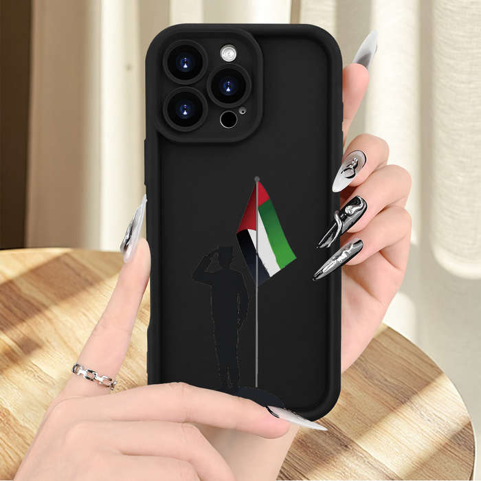 1Pc Black For iPhone 15 Pro An UAE National Day Pattern Phone Case