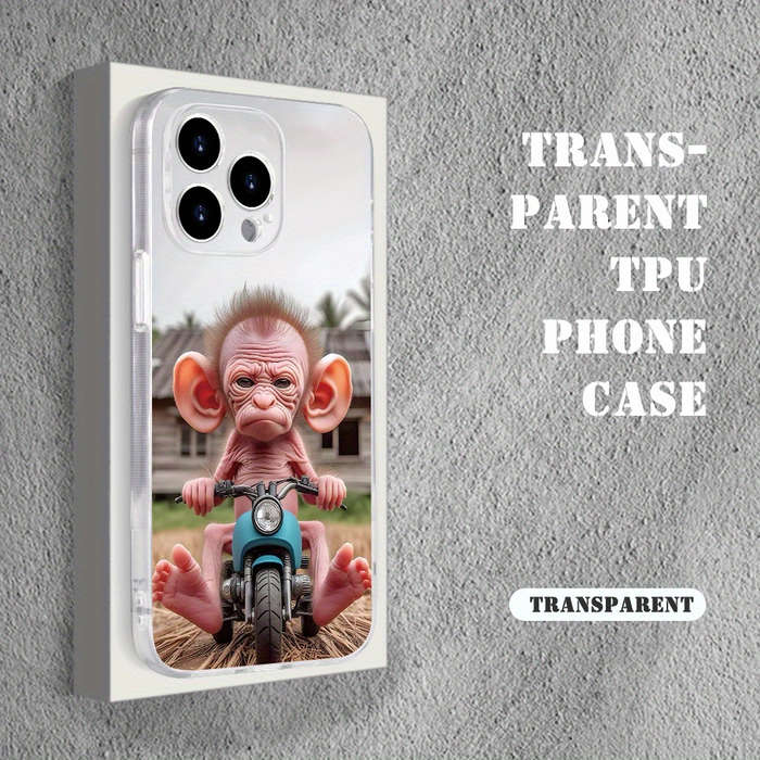 1Pc Transparent For iPhone 11 Pro Funny Cute Monkey Phone Case