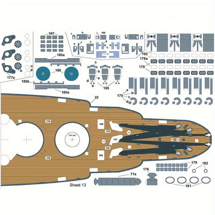 3D Jigsaw Puzzle Model Ship Model 1:250 Bb-39 Material Kit