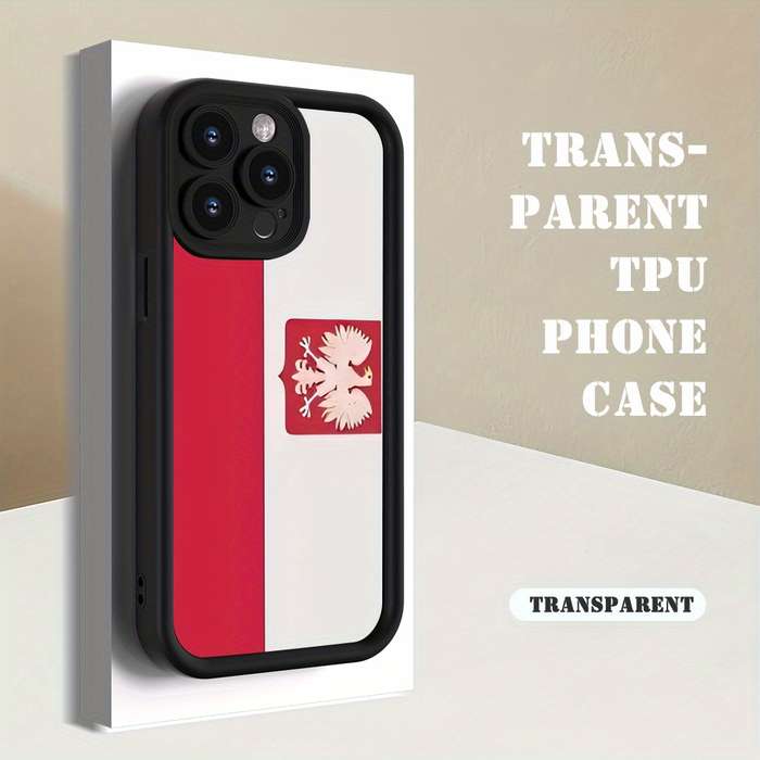 1Pc Black For iPhone XS Max Polish Flag Design Phone Case