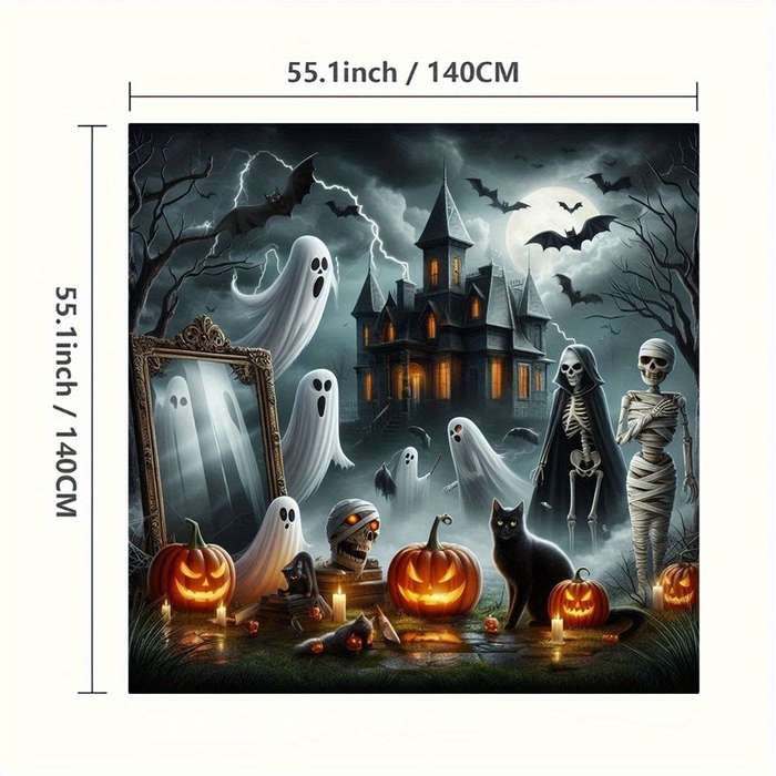 Halloween tablecloth decoration size Tablecloth 140cmx140cm
