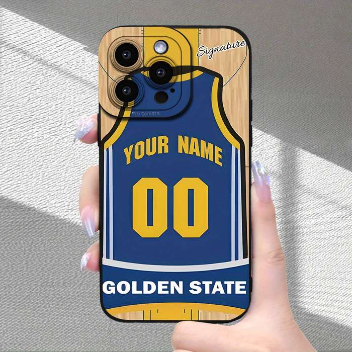 1Pc Black For iPhone 13 Pro Basketball Jersey Design Phone Case