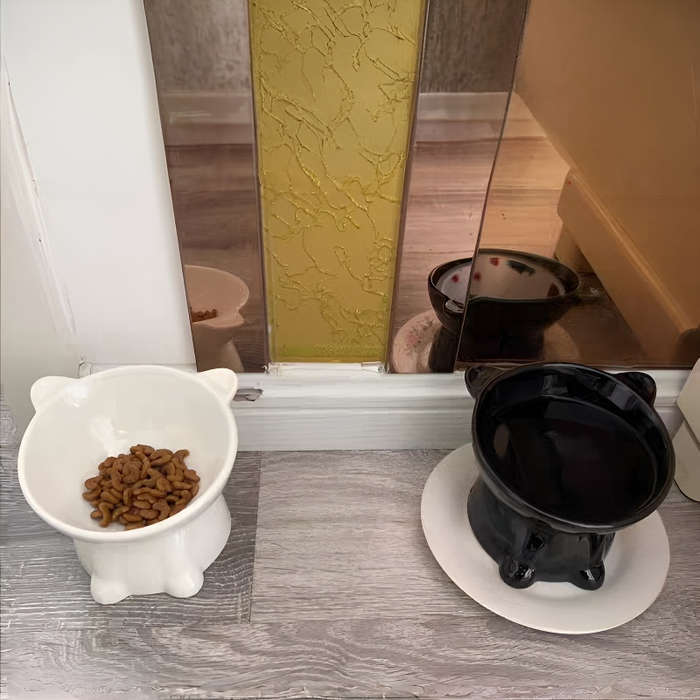 Pet Supplies Color Cat Bowl  White