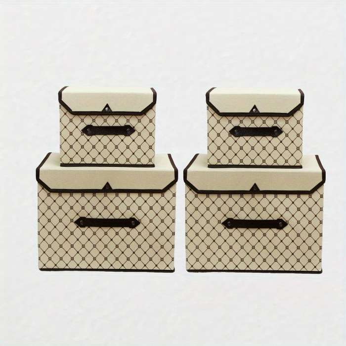 Storage And Organizationcolor Beige Plaid Size 2 X M Add 2 X L