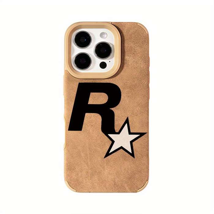 1Pc Mixed Color  For iPhone 14 Pro Max Star Letter R Pattern Phone Case