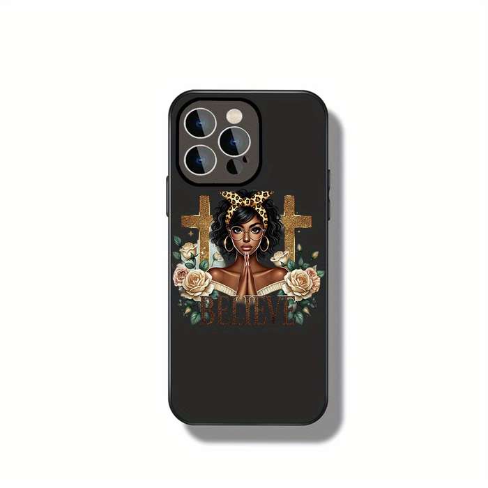 1Pc Ivory White For iPhone 16 Plus Faith And Strength Amidst Phone Case