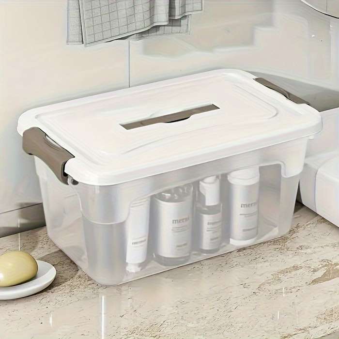 Storage And Organizationcolor Transparent White Style  With Handle And No Wheels