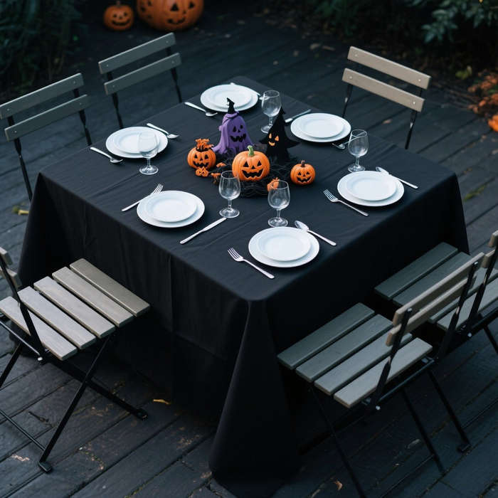 Halloween tablecloth decoration color Black size 6pcs or 150 x 150cm