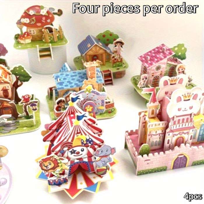 Building Toy Architectural Model Toy Set Model Random Quantity 4 Pcs