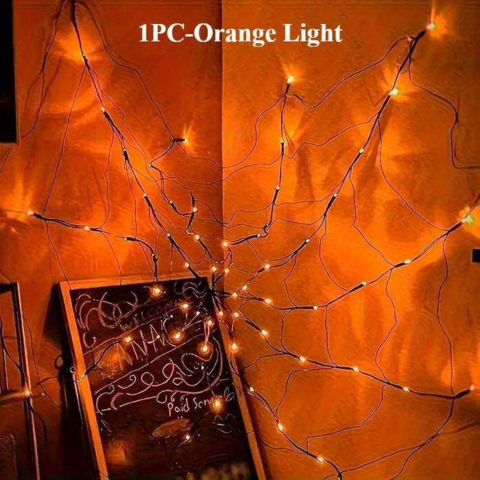 Halloween Decorations Color Orange Size Spider Web Lamp