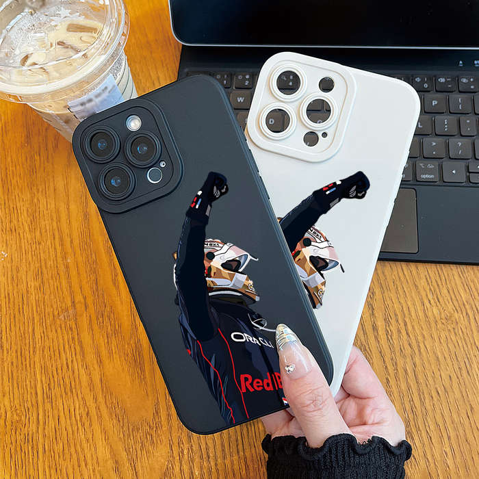 1Pc White For iPhone 14 Pro Max Angel Eye Racing Driver Phone Case