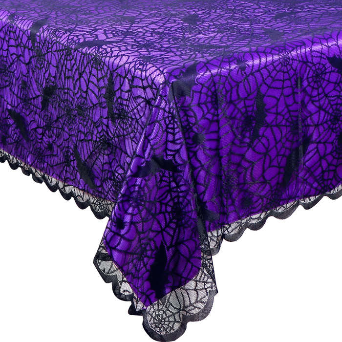 Halloween tablecloth decoration color Black add Purple