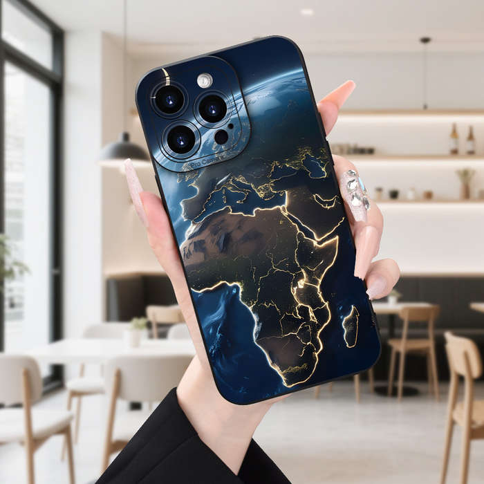 1Pc Black For iPhone 7 8 SE2 SE3 Night View of Earth Phone Case