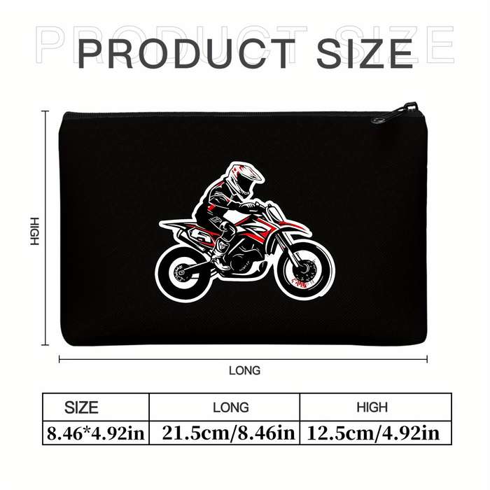 1pc Unique Motorcycle Rider Mountain Dude Canvas Wallet Bifold Coin Purse with Card Holder Bl
