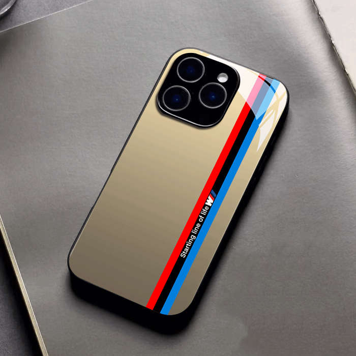 1Pc Black For iPhone 13 Mini Dynamic Track Tempered Phone Case