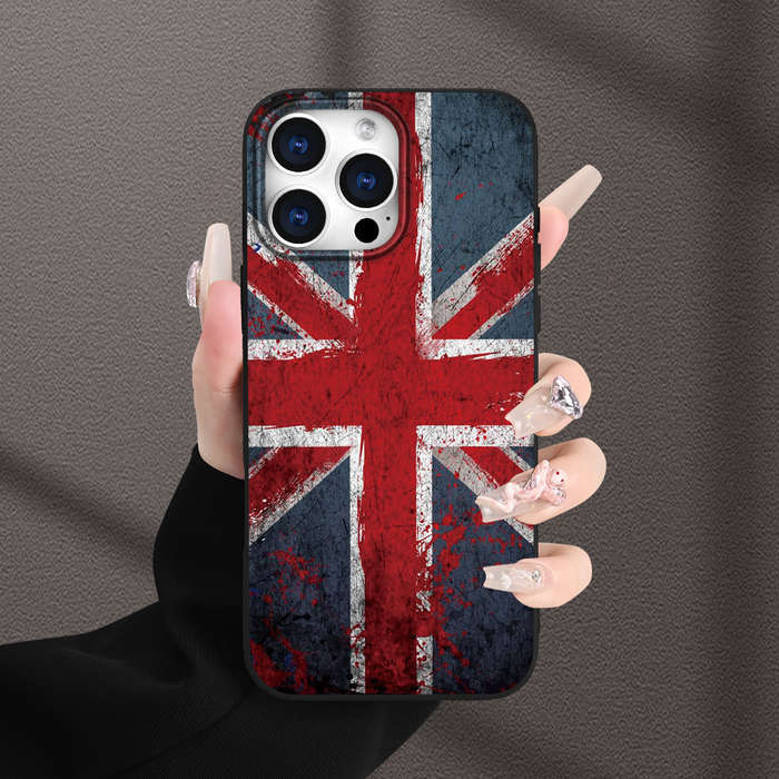 1Pc Black For iPhone 12 Pro Max Union Jack Themed Phone Case