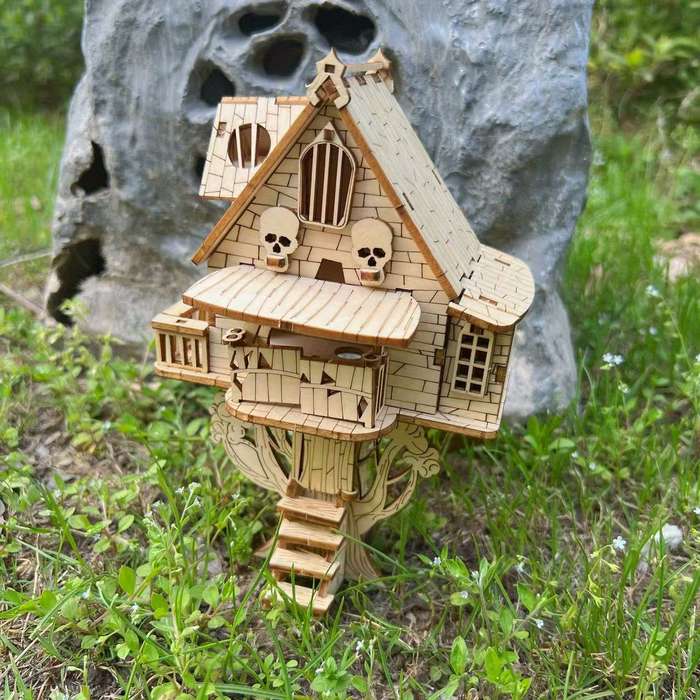 Building Toy Architectural Model Toy Set Color Jianmu  Horror Tree House