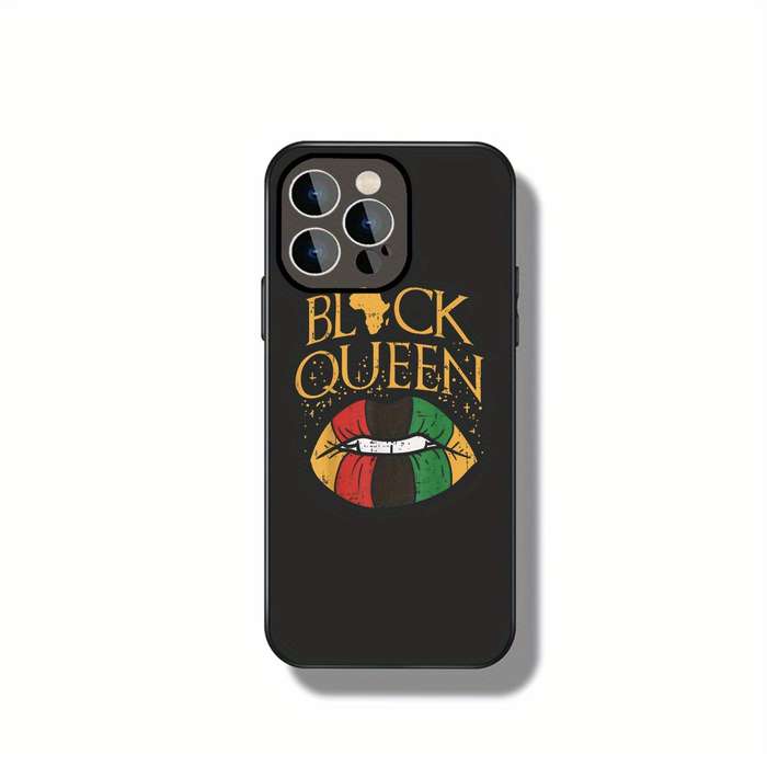 1Pc Ivory White For iPhone 15 Plus Black Queen Celebration Phone Case