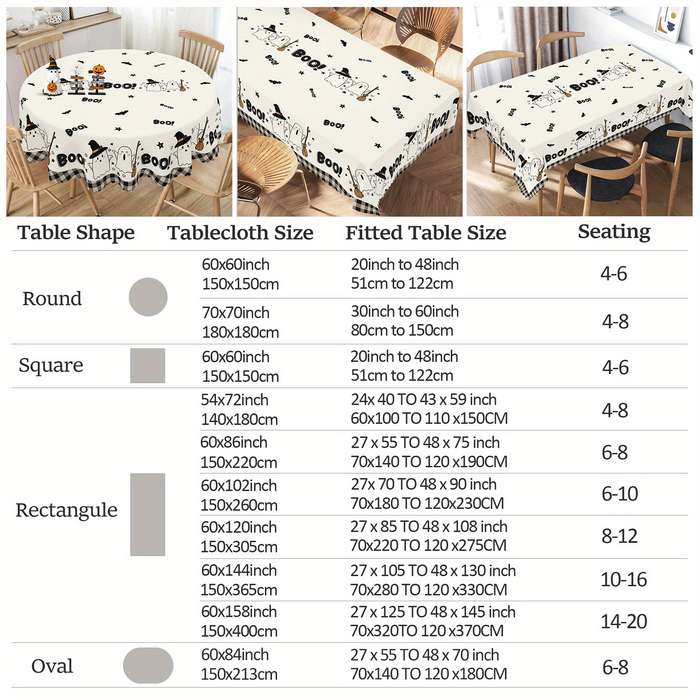 Halloween tablecloth decoration size Round 60x60in or 150x150cm