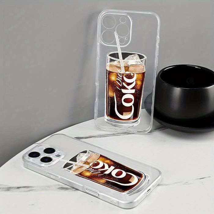 1Pc Transparent For iPhone 7 Plus 8 Plus Cola Design Phone Case