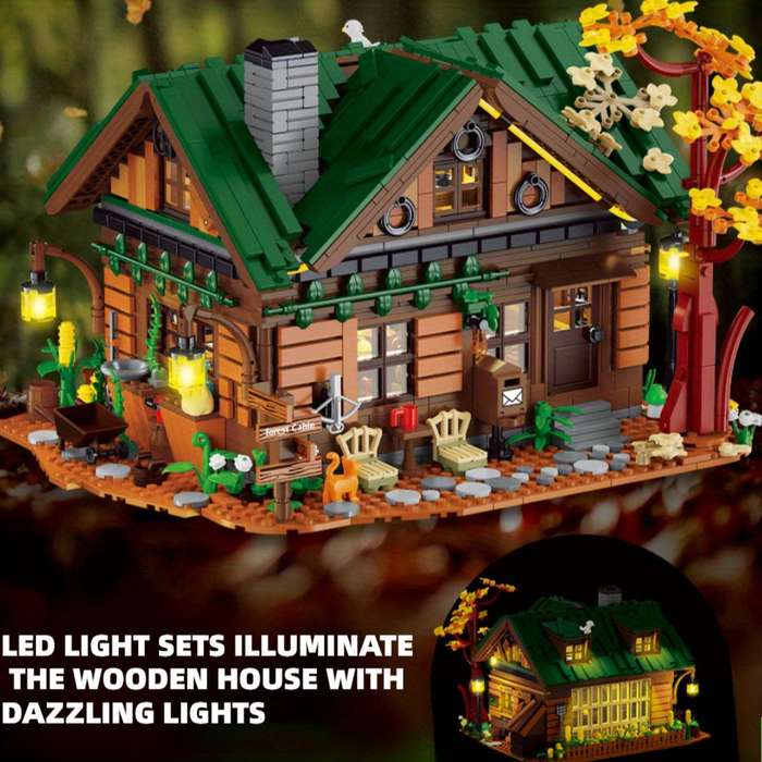 Building Toy Architectural Model Toy Set Style Forest Cabin