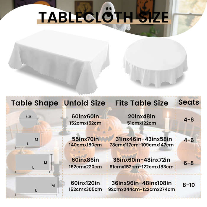 Halloween tablecloth decoration size Rectangle 60x86inch or 152x220cm