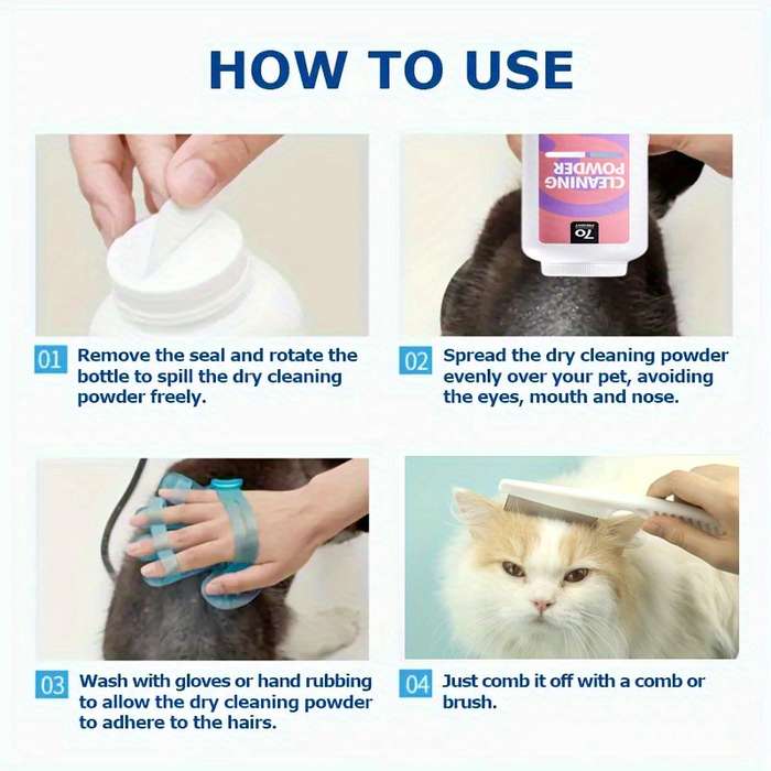 Pet supplies Quantity Peppermint Scent Dry Cleaning Powder  Add  Deshedding Comb Two    Piece Set